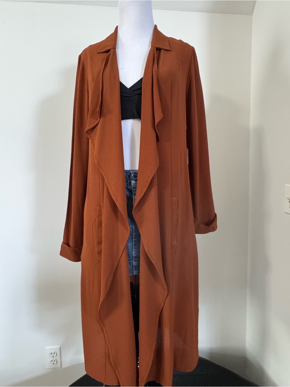 NWT forever 21 Rust Cascade Duster Coat